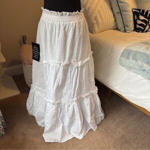 Tuckernuck White Tiered Maxi Skirt
